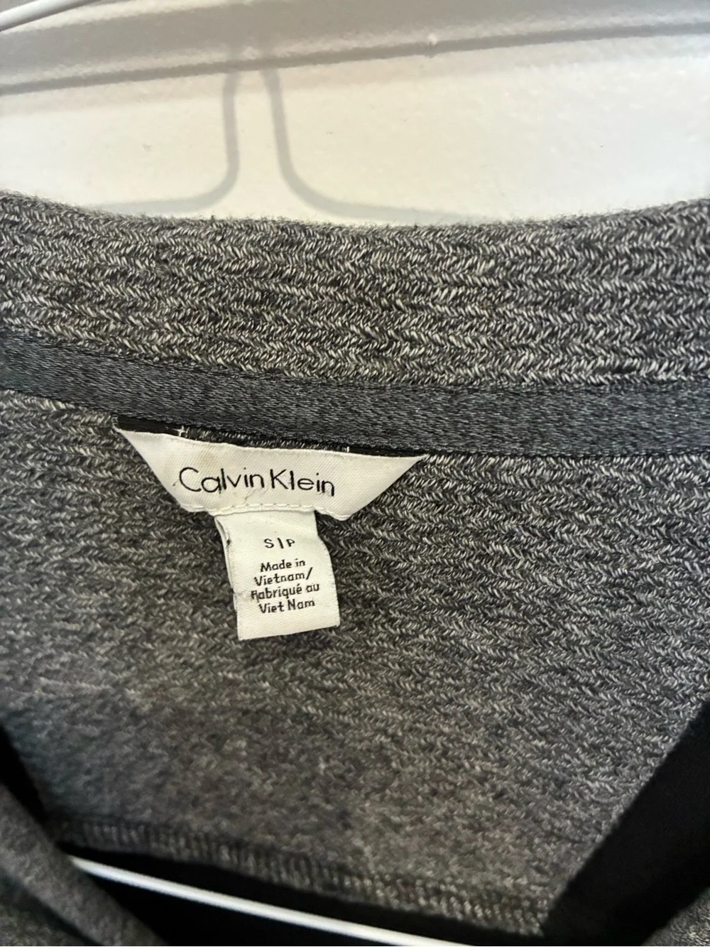 Calvin Klein Men's Black and Gray Zip-Up Snap Collar Sweater